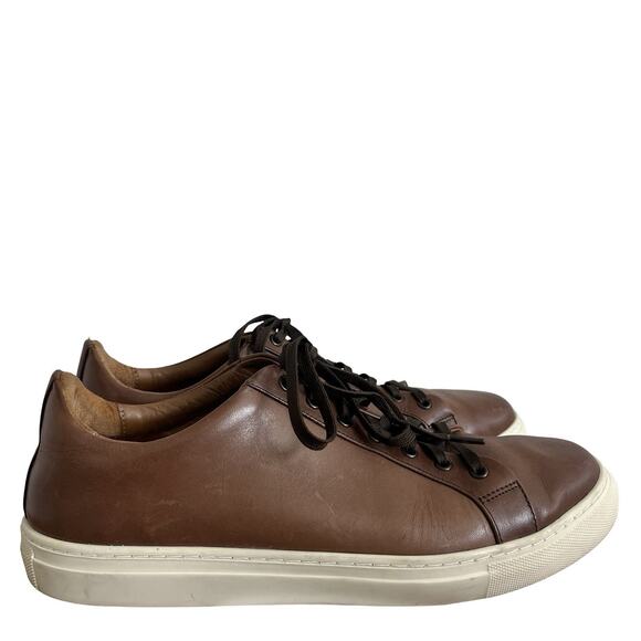 Thursday Boot Co Everyday Lace Up Leather Sneakers Mens 12 WIDE Brown NO INSOLES - Picture 1 of 13